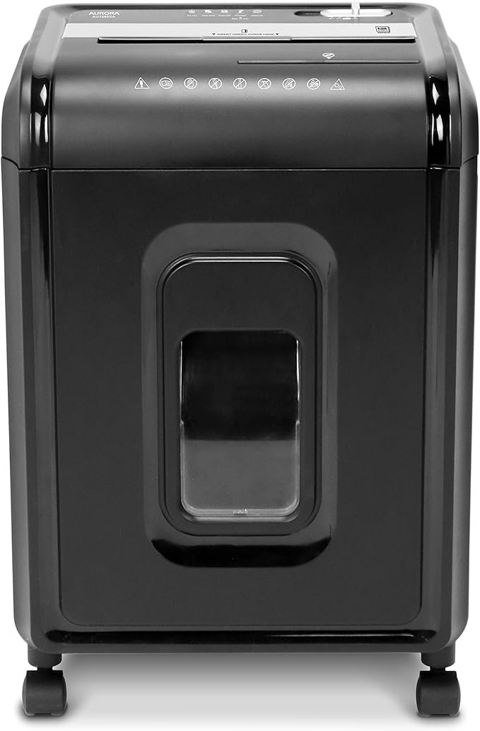 Aurora AU1260XA Anti-Jam 12-Sheet Crosscut Paper and CD/Credit Card Shredder - Image 6