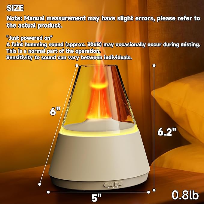 Essential Oil Diffuser, 7 Colors Flame Effect Aroma Humidifier - Image 2