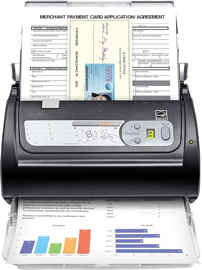 Plustek PS188 High Speed Double-Sided Color Document Scanner, by Plustek