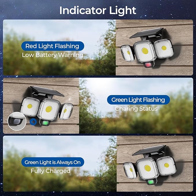 ESLIGHTION Solar Motion Sensor Outdoor Lights, 3 Modes LED Security Flood Light - Image 7