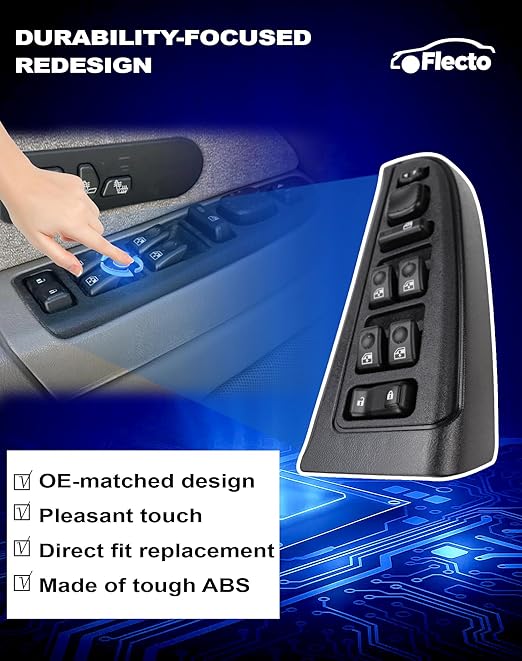 Flecto 15883323 Master Power Window Switch & Bezel Driver Side Compatible - Image 4