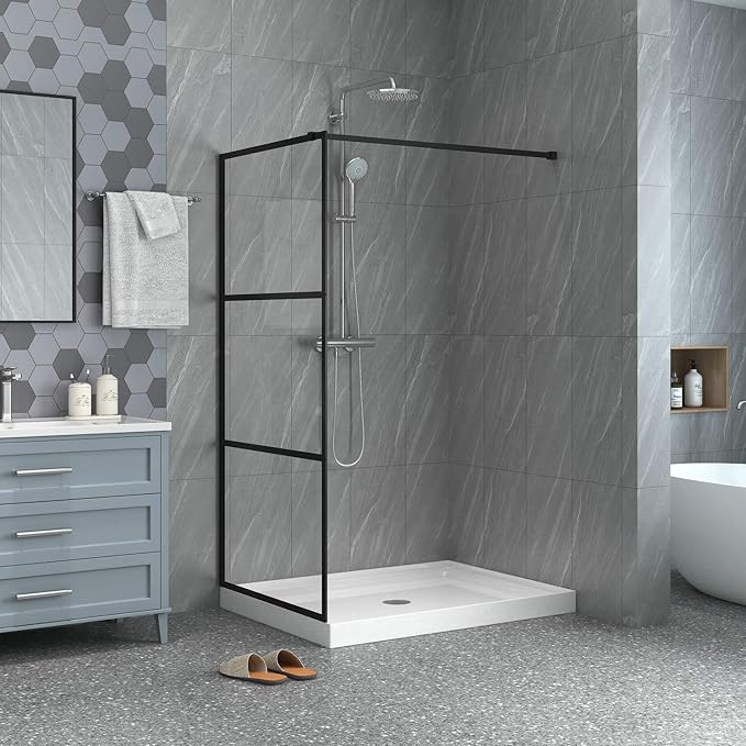 Goodyo Fixed Shower Door 34" X 72" Clear Tempered Glass Shower Screen Panel - Image 2