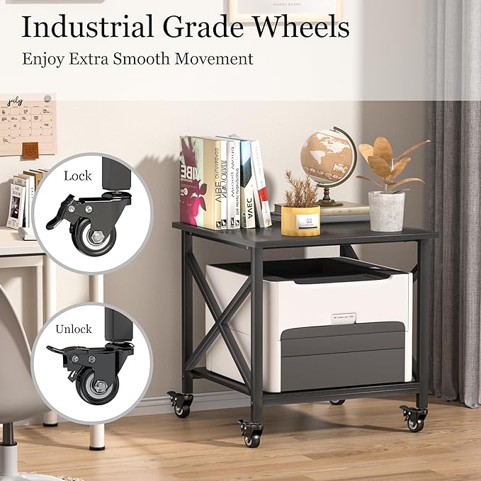 TQQDCI Printer Stand, 23.6 x 23.6 Inches Large Printer Stand - Image 5