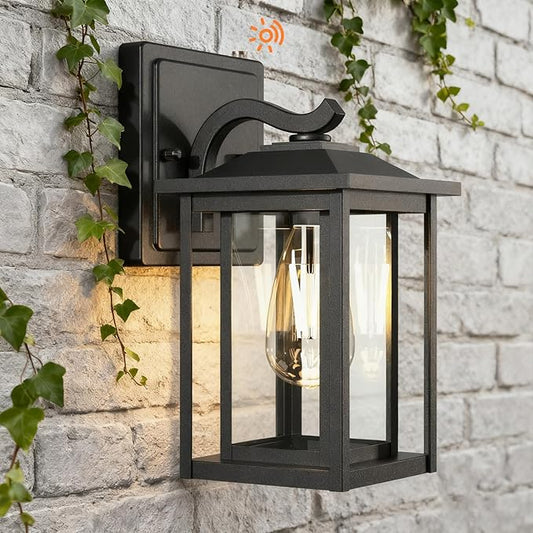 LTBLIGHT Dusk to Dawn Outdoor Lighting, Modern Black Waterproof Exterior Wall by LTBLIGHT