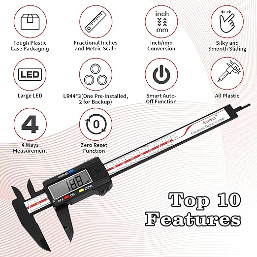 Digital Caliper, Esydon Upgraded Calipers 6 inch, Measuring Tool, Electronic - Image 2