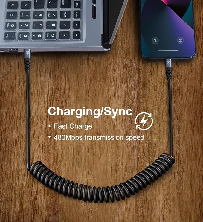 2Pack Coiled USB C to USB C Charger Cable - Image 5
