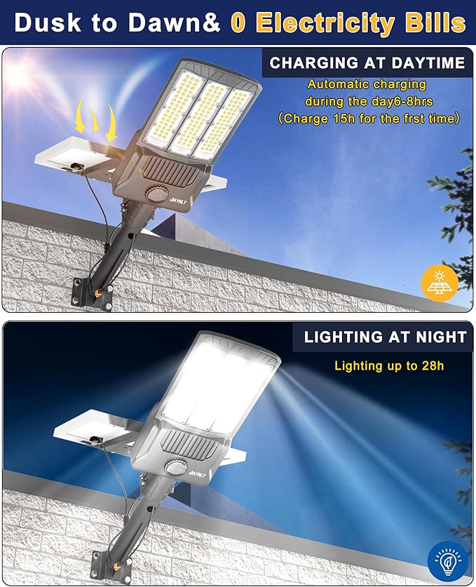 JAYNLT Y-11000W Solar Street Lights Outdoor, 850000LM 6500K High Powered - Image 2