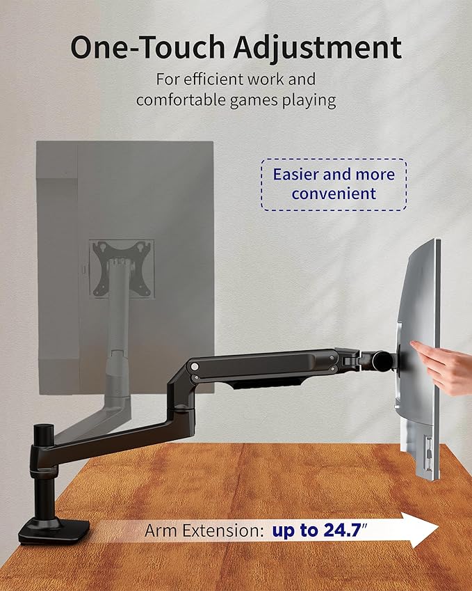 Ergounion Single Monitor Arm Desk Mount, Holds Screens up to 40 Inches and 25 - Image 5