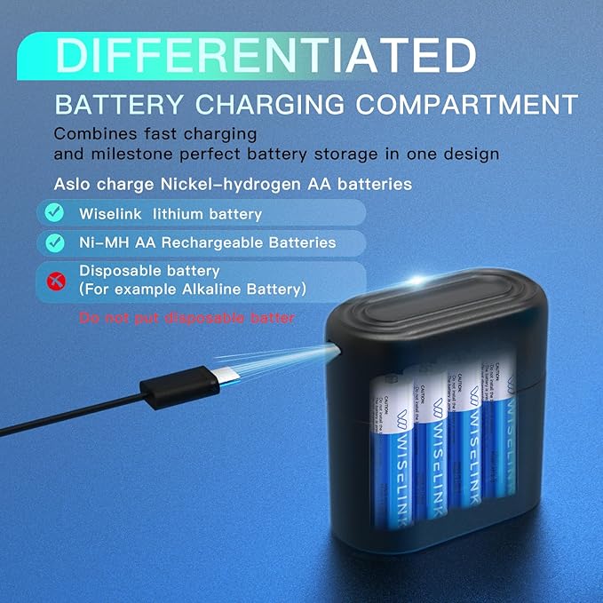 8-Pack Rechargeable AA Batteries Lithium - Image 5