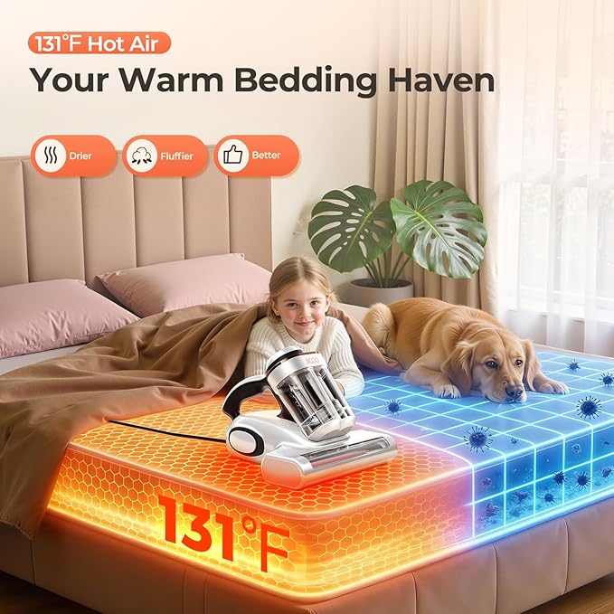 JIGOO J300 Lite Mattress Vacuum Cleaner，500W Bed Vacuum Cleaner - Image 6