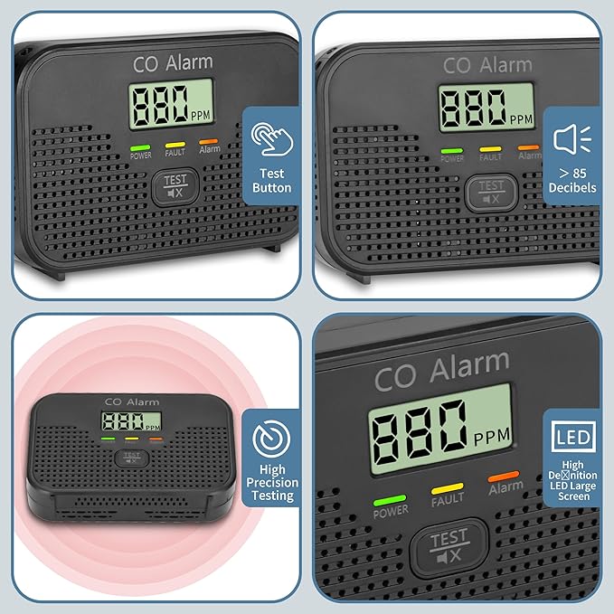 Carbon Monoxide Detector Powered by AA Battery, CO Monitoring Alarm - Image 5
