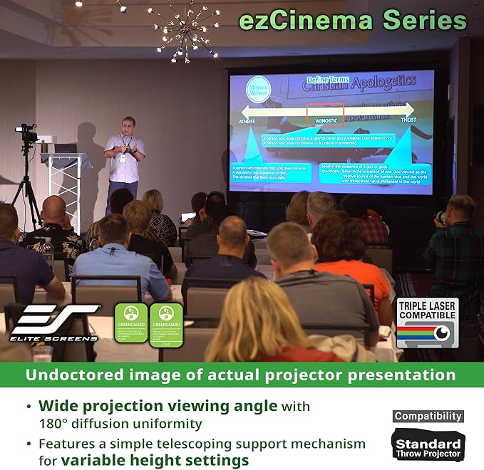 Elite Screens ezCinema Series, 150-INCH 16:9, Manual Pull Up Projector Screen - Image 4