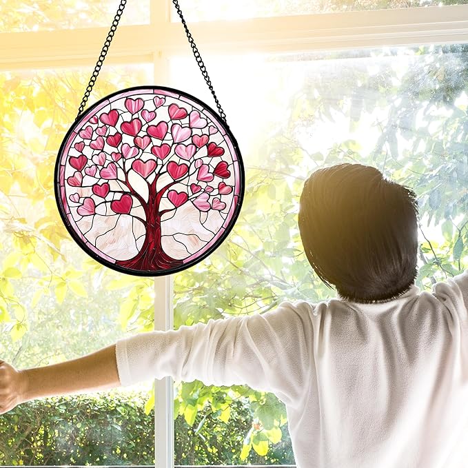 DASTOLL Stained Glass Window Hanging, Mom 7.8 in - Image 3