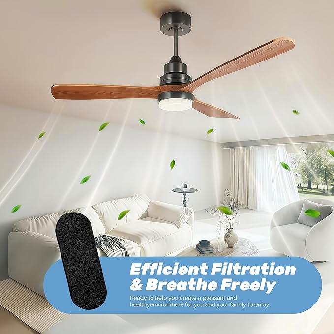 Kuenst Ceiling Fan Filters for Blades，Activated Coconut Carbon Ceiling Fan - Image 2