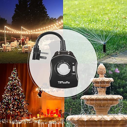 TiFFCOFiO Outdoor Timer Outlet, 24 Hour Mechanical Outdoor Timer - Image 7