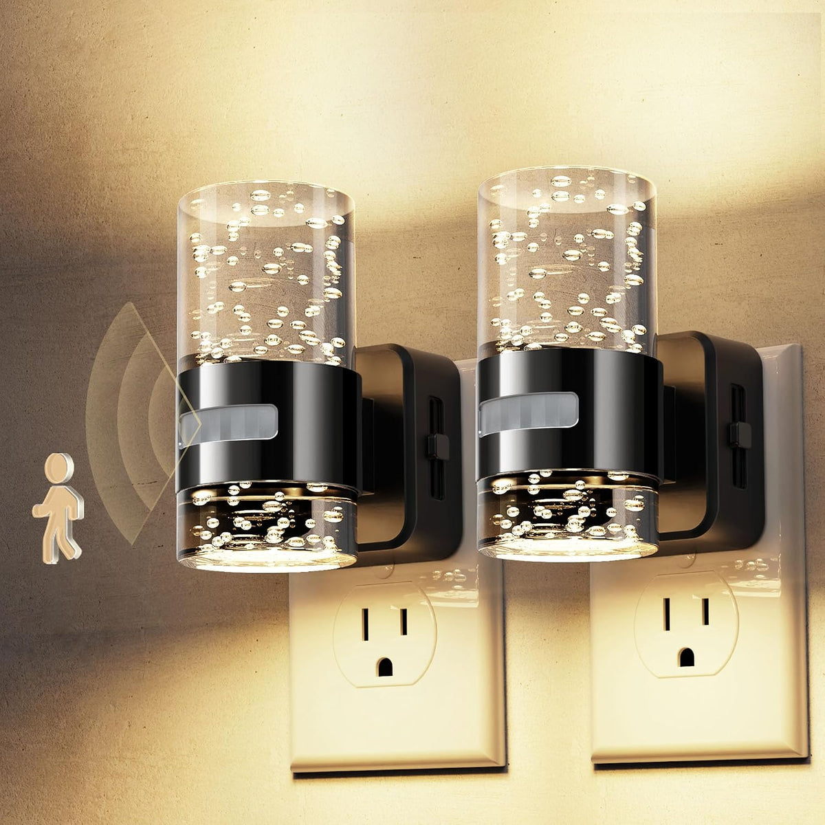 L LOHAS LED Motion Sensor Night Light, Dimmable Night Lights Plug into Wall