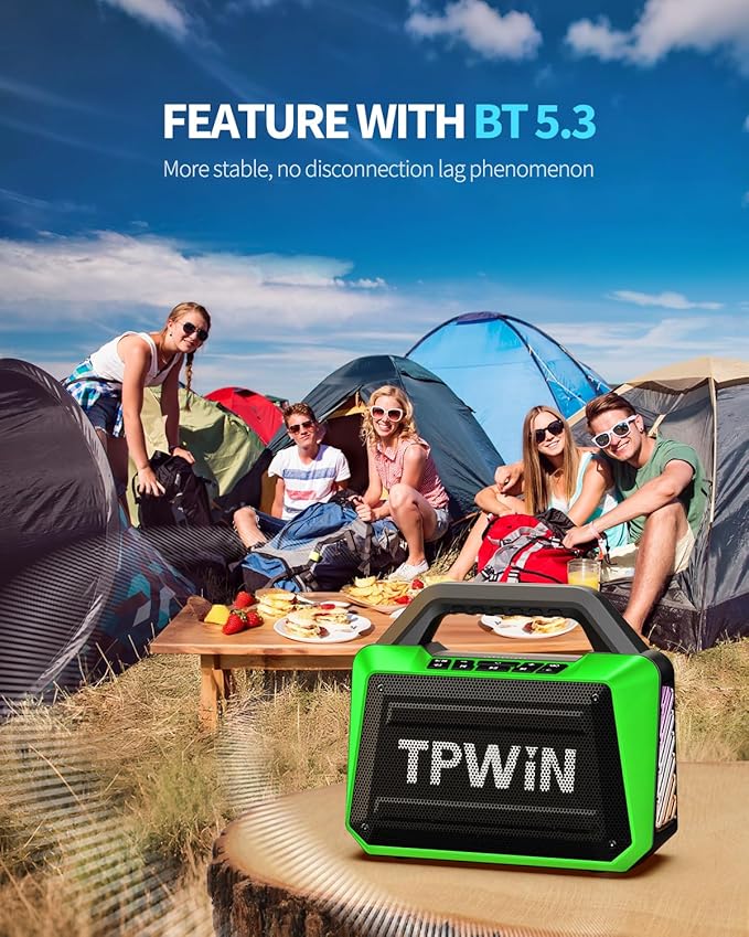 TPWIN Bluetooth Speaker - 80W Loud Rugged Outdoor Speakers - Image 8