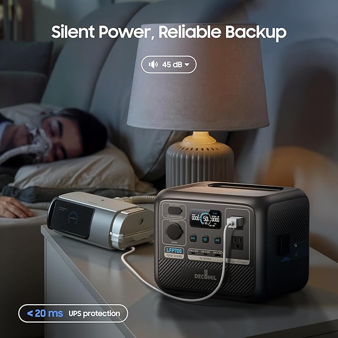 DECOMIL LFP700 Portable Power Station, 504Wh LiFePO4 Battery, 700W AC Output - Image 6