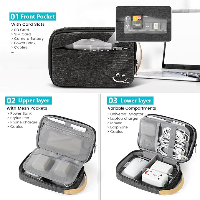 Travelkin Cord Organizer Travel, Electronic Organizer Travel Case, Cable - Image 4