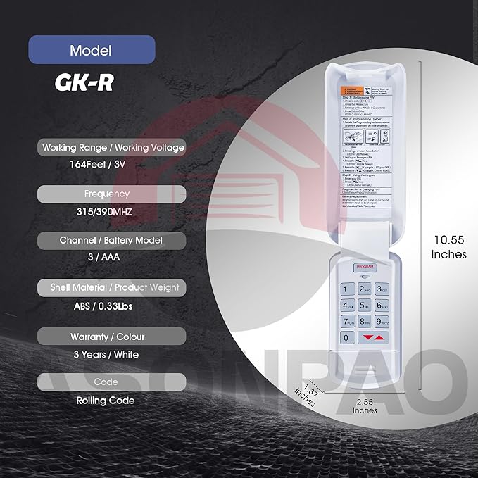 Genie Garage Door Opener Keypad GK-R, Wireless Keyless - Image 7