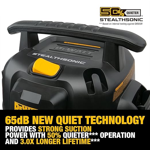 DEWALT 6-Gallon STEALTHSONIC Ultra Quiet Poly Shop Vacuum Wet and Dry - Image 4