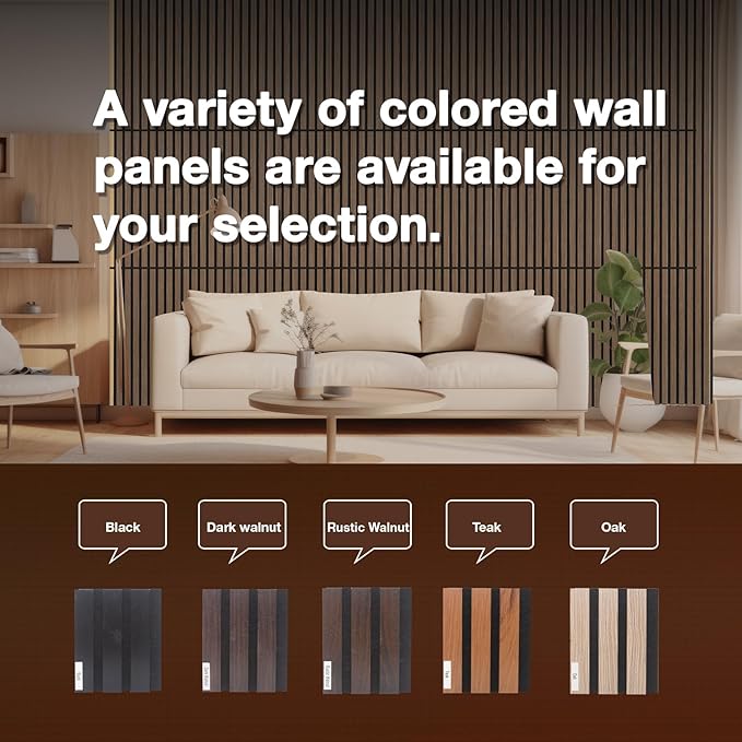 NeatiEase Wood Panels for Wall Color Samples Pack, Soundproof Wood Slat Wall - Image 2