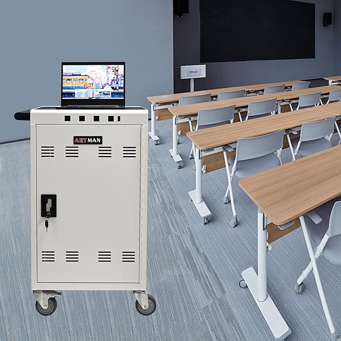 Aokleo Laptop Charging Cart, 35 Devices Tablet Storage Carts - Image 2