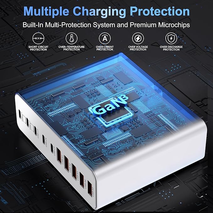 420W USB C Charger Block, 10-Port Charging Station GaN Fast Charging Type C & - Image 5