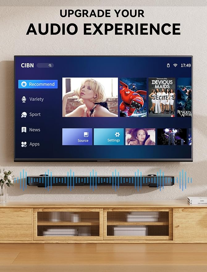 MUAKIOY SoundBar Wall Mounts, Universal Sound Bar Brackets Under TV, Depth - Image 4