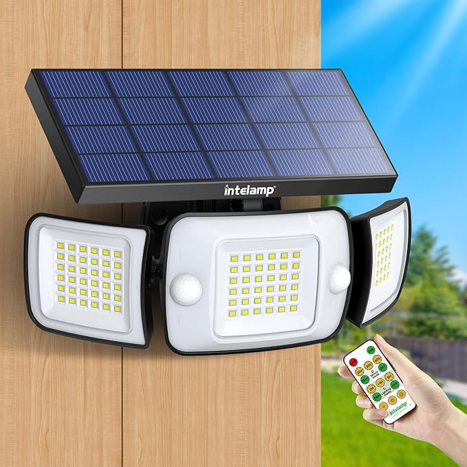 intelamp Solar Flood Lights Outdoor Waterproof, 6000mAh 1200LM Solar Powered by IntelampSolarLightingArtist