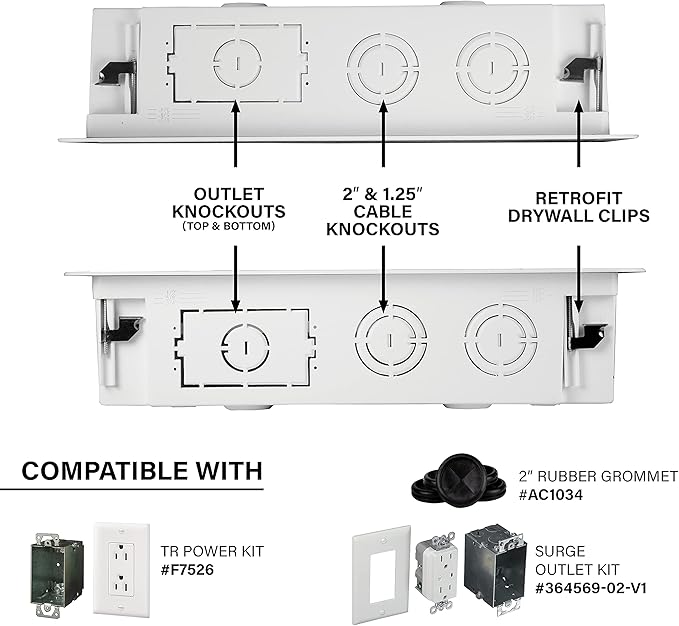 Legrand - OnQ Cable Management, In-Wall Media Box, Dual Purpose Structured - Image 7