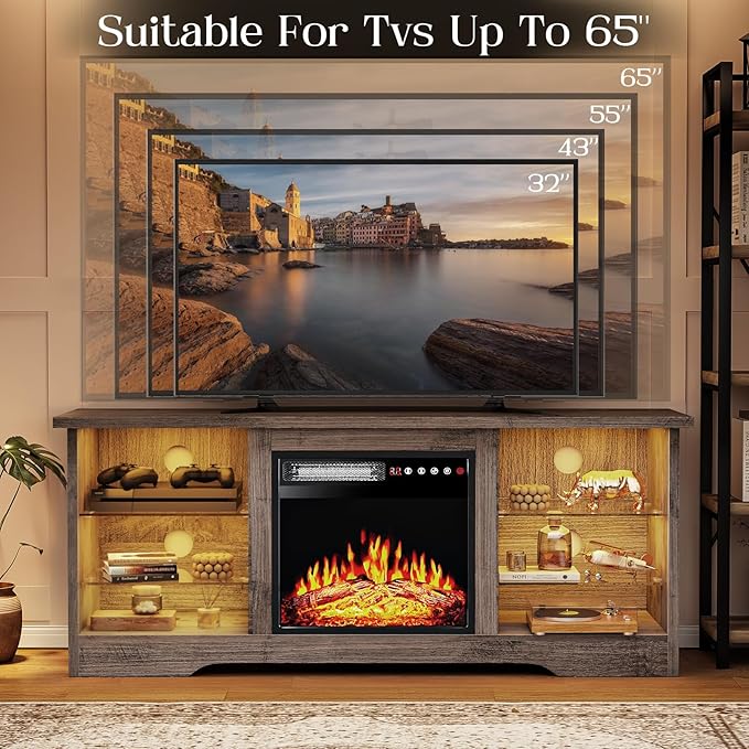 VITESSE 58 Inches Fireplace TV Stand - Image 3