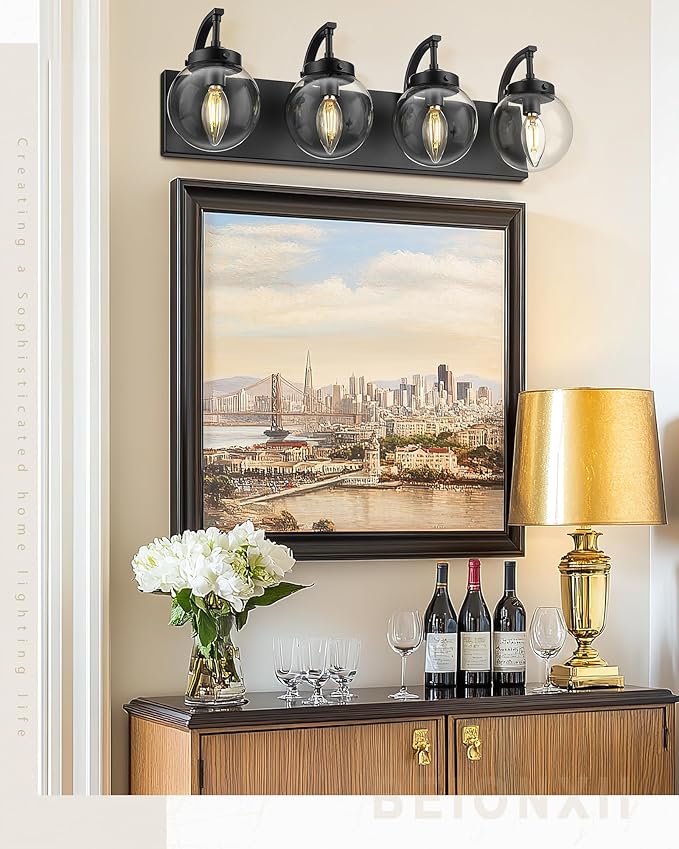 Beionxii 4-Light Bathroom Light Fixtures, Modern Vanity Lighting Fixtures Over - Image 6