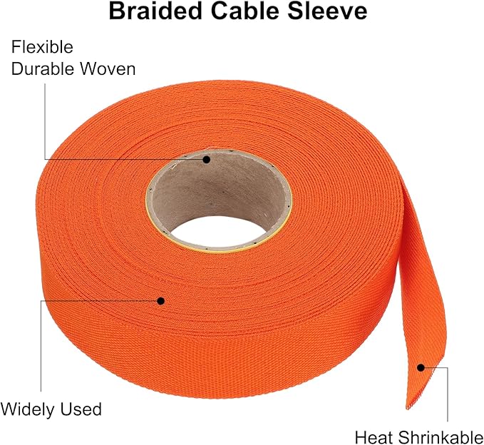 MECCANIXITY Braided Cable Sleeves Heat Shrinkable Fabric Sleeving, Network - Image 4