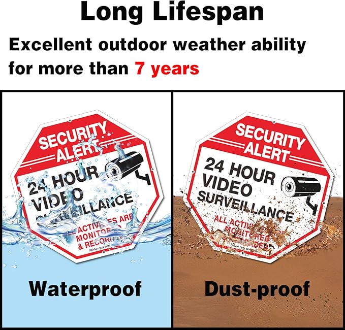 Video Surveillance Signs 12 x 12 Rust Free .040 Aluminum Security Warning - Image 4