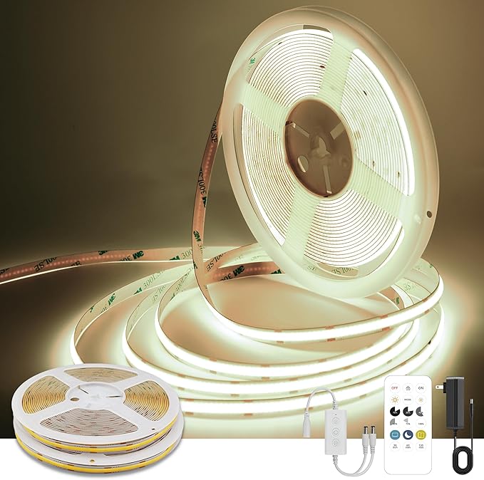 Pandery COB LED Strip Lights Natural White, 24V Dimmable led Light Strip KIT by PanderyCOBLightUPYourLife