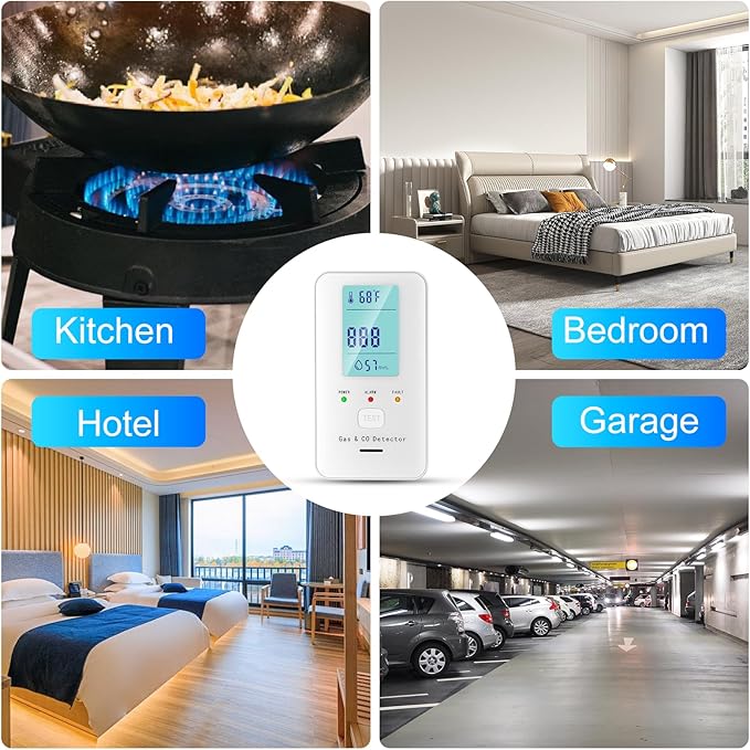 4in1 Combustible Natural Gas & Carbon Monoxide Detector, CO Leak Detector Home - Image 6