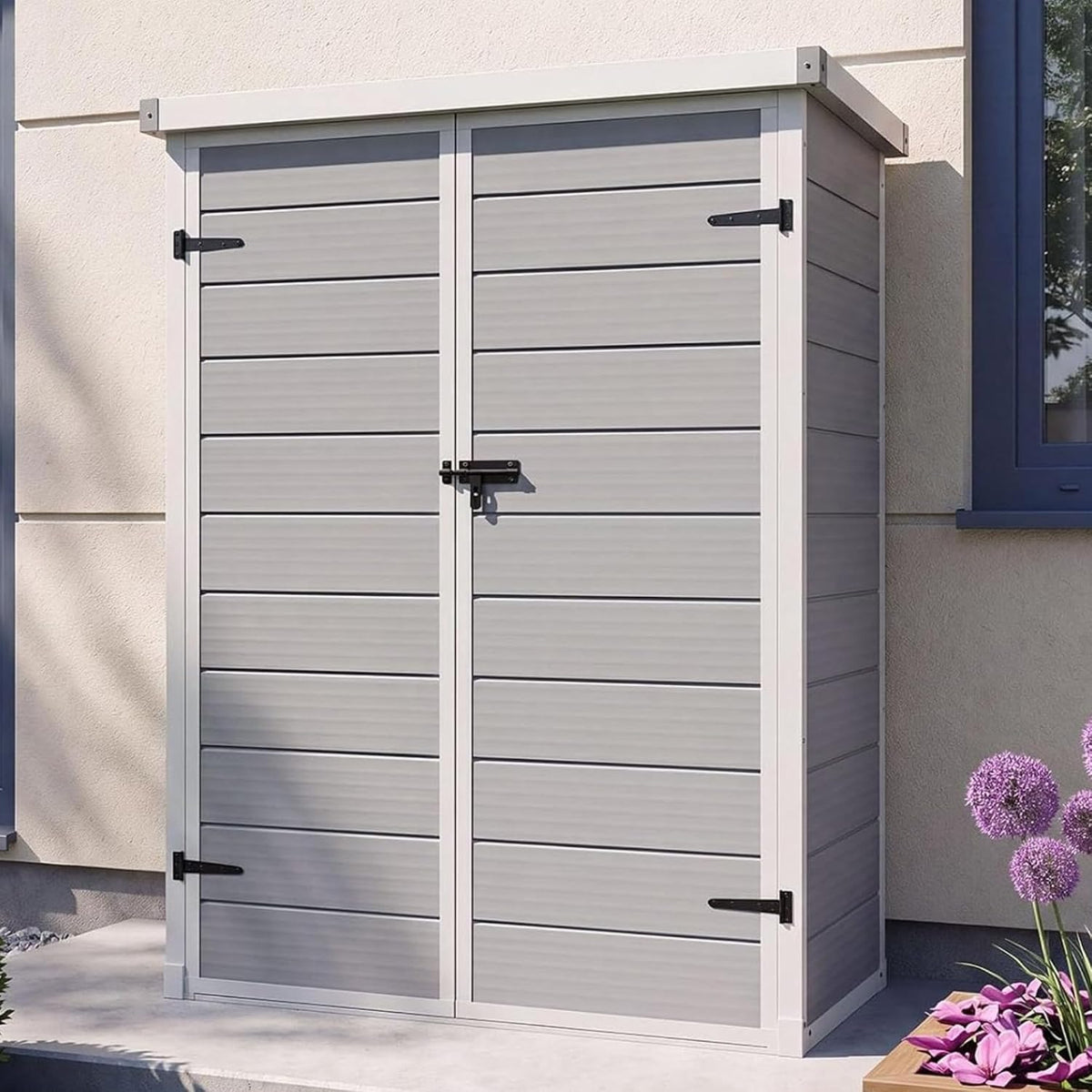 aoxun 55 cuft outdoor tall storage shed, 5×3×7ft, main product view