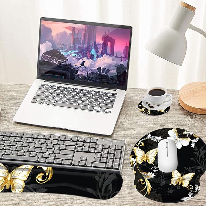 Keyboard Wrist Rest and Mouse Pad Wrist Support Set - Image 3