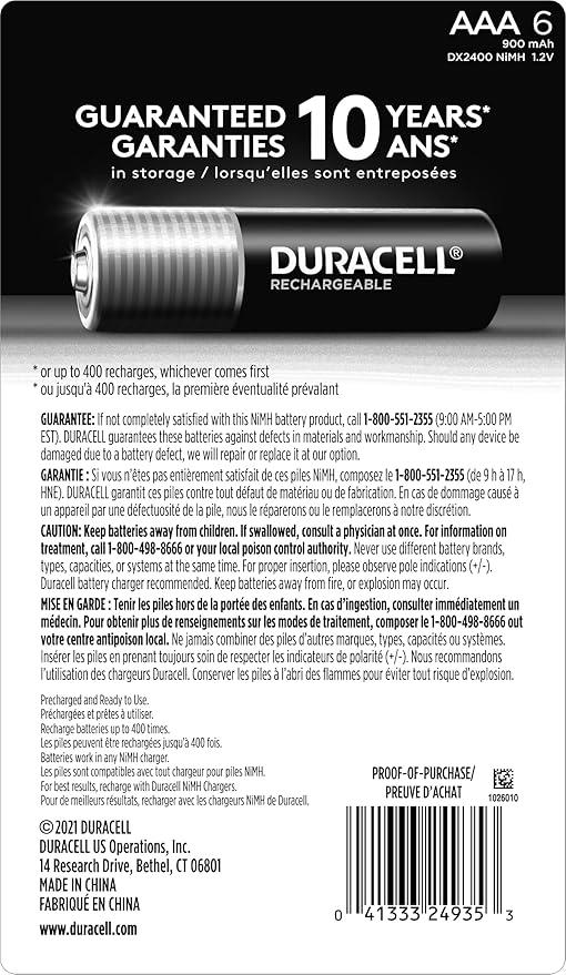 Duracell Rechargeable AAA Batteries, All-Purpose Pre-Charged Battery - Image 2