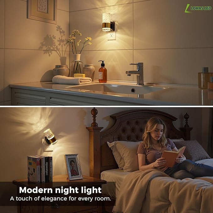L LOHAS LED Night Light, Modern Night Lights Plug into Wall, 2 Pack 3000K Soft - Image 7
