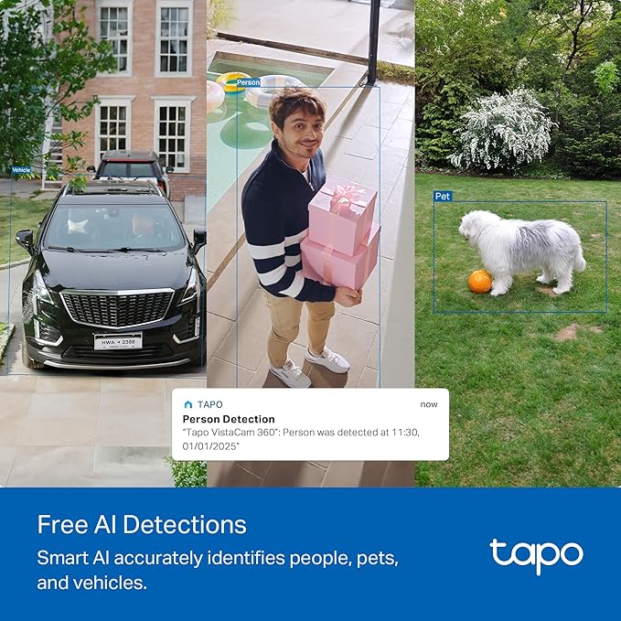 Tapo 4K Outdoor Camera Wireless, Battery Camera w/Solar Panel, 360° View - Image 6