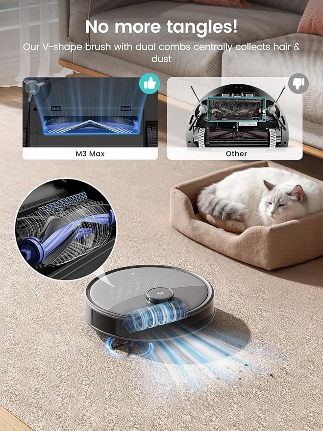 Lefant M3 Max Robot Vacuum, Robot Vacuum and Mop, 20000Pa Suction, Anti-Tangle - Image 4