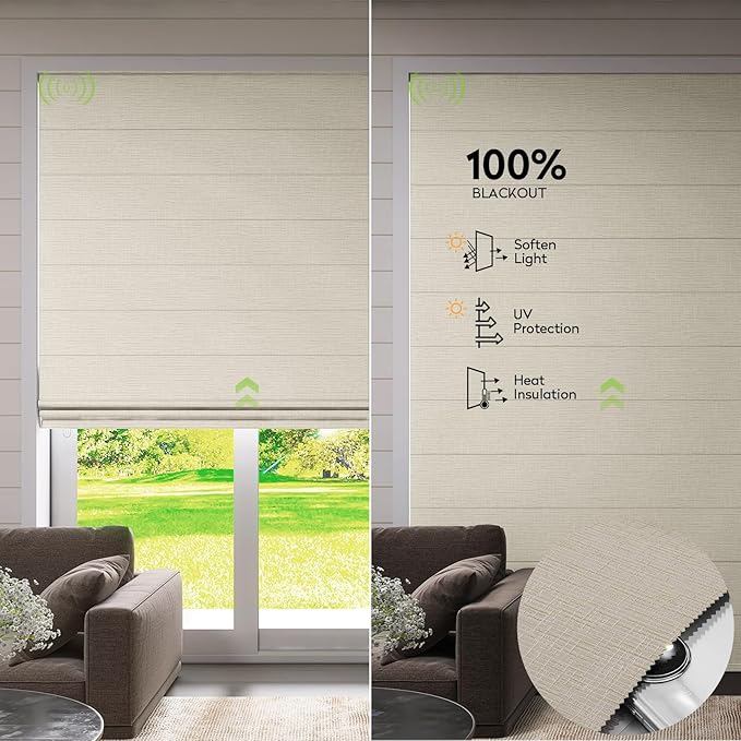 ZSTARR Smart Roman Shades Rechargeable Motorized Blinds - Image 3