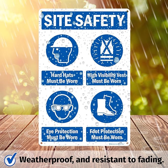 Brimar - 12" x 18" - Site Safety Mandatory PPE Sign - .063″ White Rust-Free - Image 5