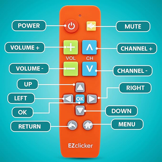 EZclicker Big Button Universal TV Remote Simple Easy to Use, Works - Image 4