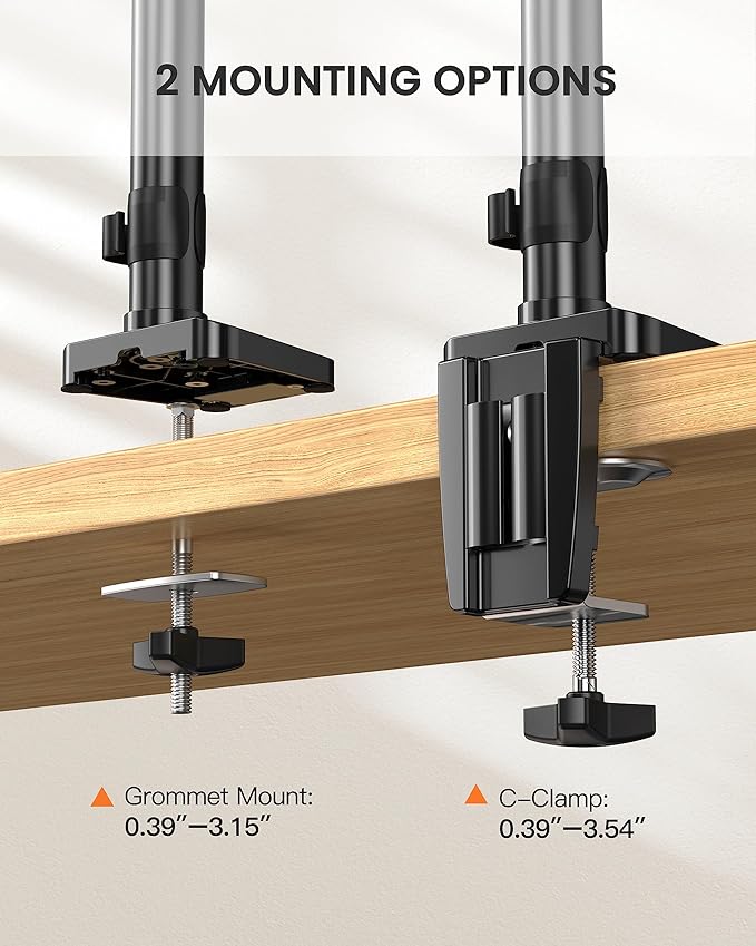 ErGear Triple Monitor Mount for 13-27 inch Screens, Triple Monitor Arms - Image 8