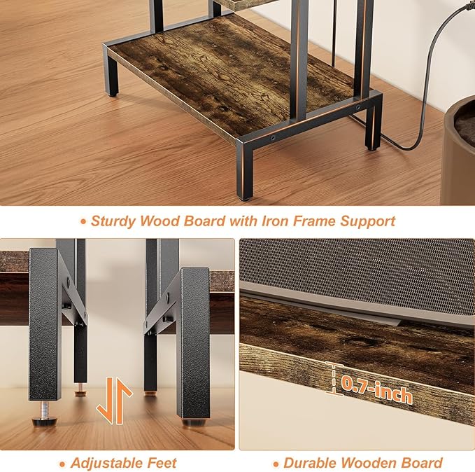 Aquzee Game Console Stands, 4-Tier AV Media Shelf, Stereo Stand, Wood Gaming - Image 7