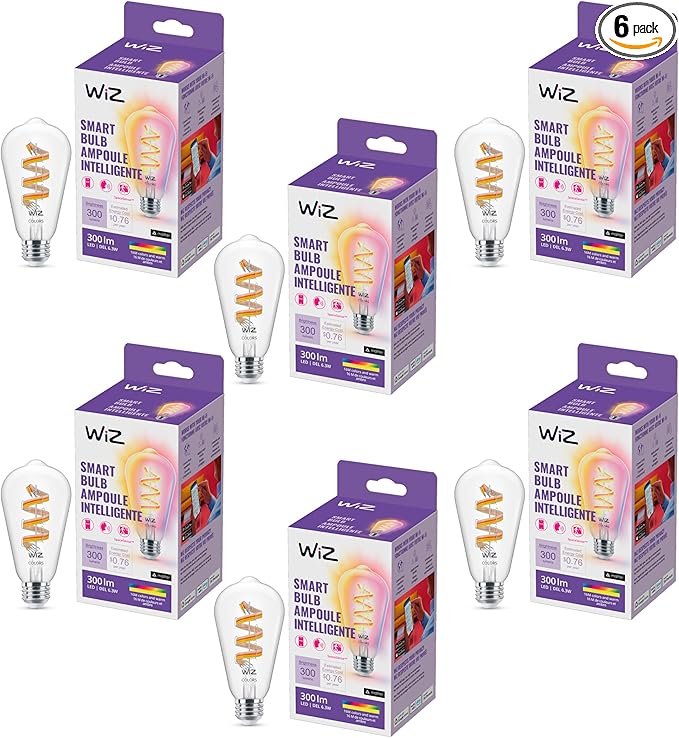 WiZ Connected Color ST19 Filament LED Smart Bulb by WiZConnectedLighting
