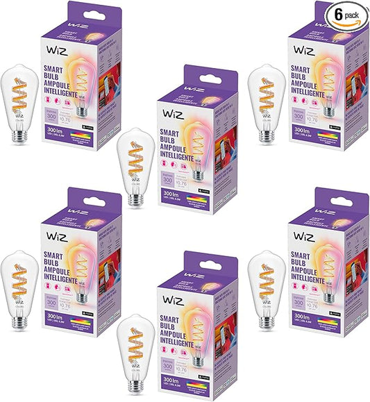 WiZ Connected Color ST19 Filament LED Smart Bulb by WiZConnectedLighting